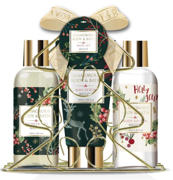 Glamorous Christmas Tree Biscuits - Shower Gel 160ml + Body Lotion 160ml + Body Scrub 100ml