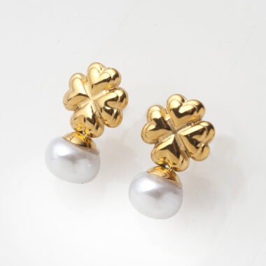 Σκουλαρίκια Ατσάλινα Με Πέρλα